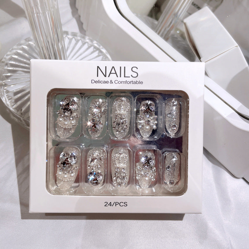 Wholesale Wearable Nail Polish Finished Product Shining Gem 24 Pieces of Nail Polish